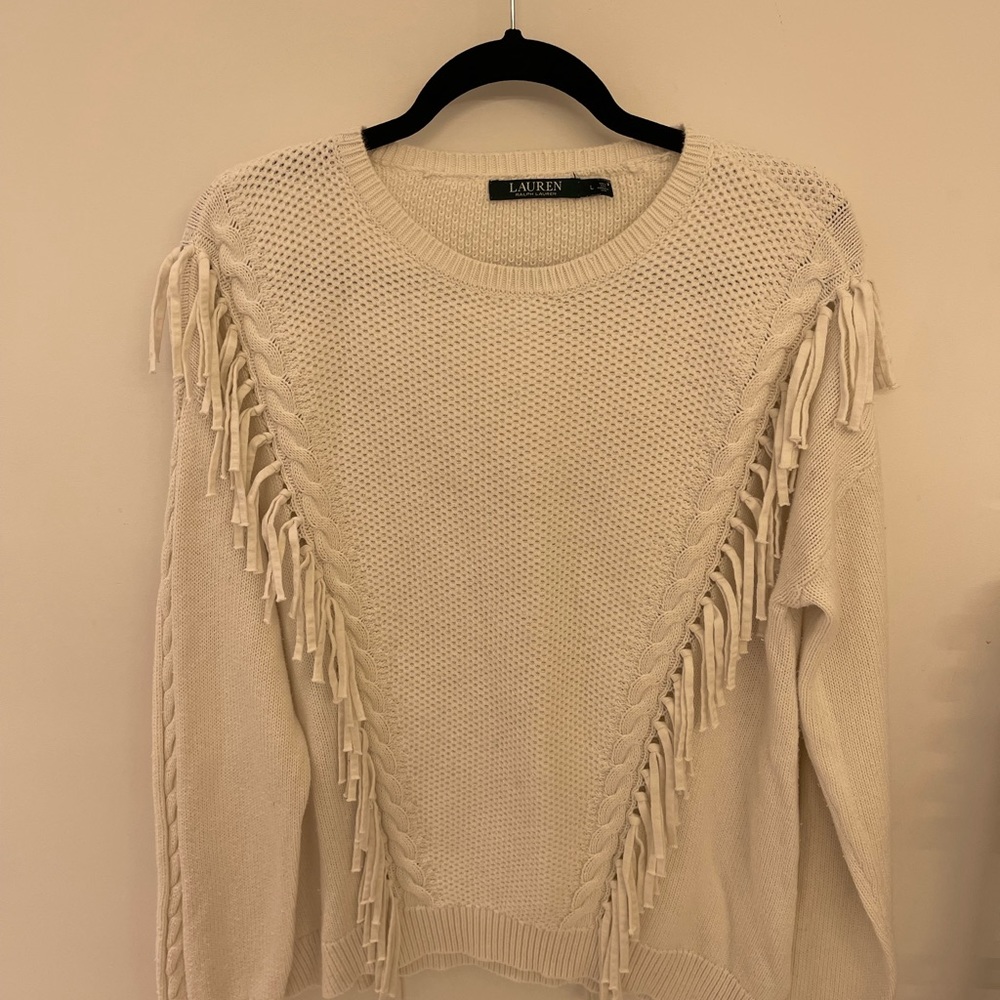 Lauren by Ralph Lauren Cream Sweater, Size L